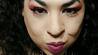 Submissive Zoey in Choker and Lace up Clogs