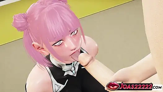 Uehara Rin and Her Big Tits in Rule34 Hentai - Frenulum Licking Fetish for Big Dick, Intense Handjob and Titfuck Cumshot