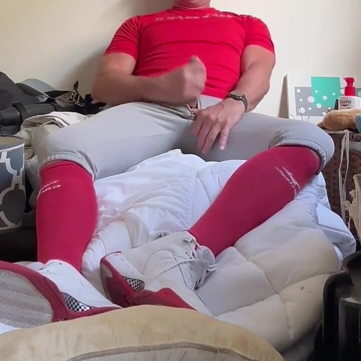Alpha Baseball Playerjockdad87 Is at It Again Shooting His Jock Cum in Baseball Gear