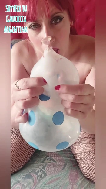 Key moment from "ShyyFxx playing, drooling, inflating and popping balloons with you! JOI LOONER FETISH"