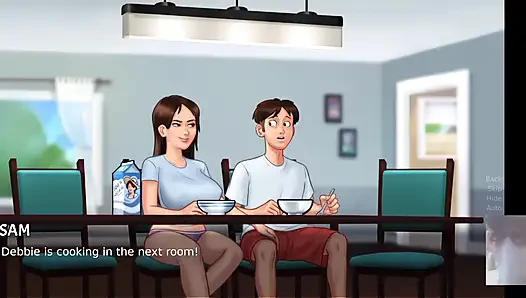 Ibu tiri dan saudara tiri tidak menduga hal ini!! Kakak tiri disetubuhi di meja makan.