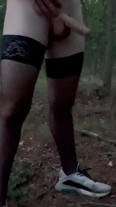 Iconic moment from "Teen boy show body in pantyhose in forest night masturbate"