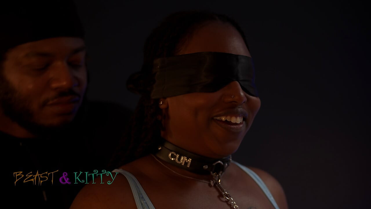 Ebony Slut Kittylove Blindfolded, Tied, and Fucked Over and Over