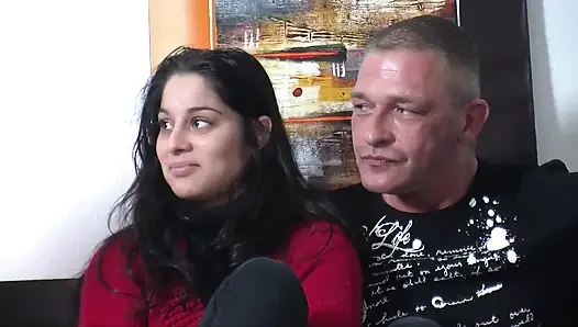 Sweet young Turkish girl in front of the camera for the first time