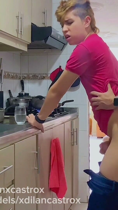 I FUCK MY TEENAGE STEPBROTHER BAREBACK IN THE KITCHEN OF OUR HOUSE AND CUM INSIDE HIS TIGHT YOUNG ASS | Clip 3