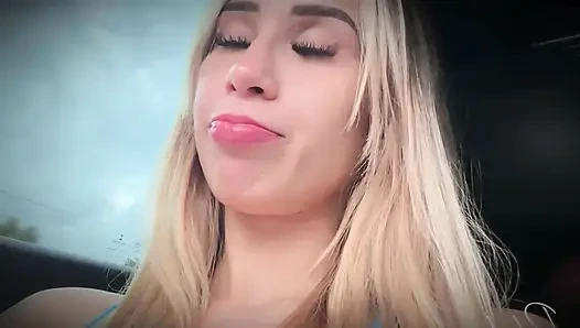 We fucked inside a tow truck while our car was being driven