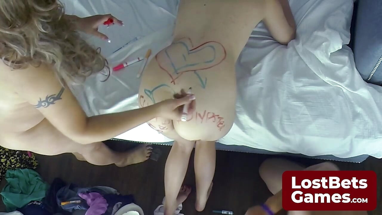 Victorious markers decorate their body with playful claims