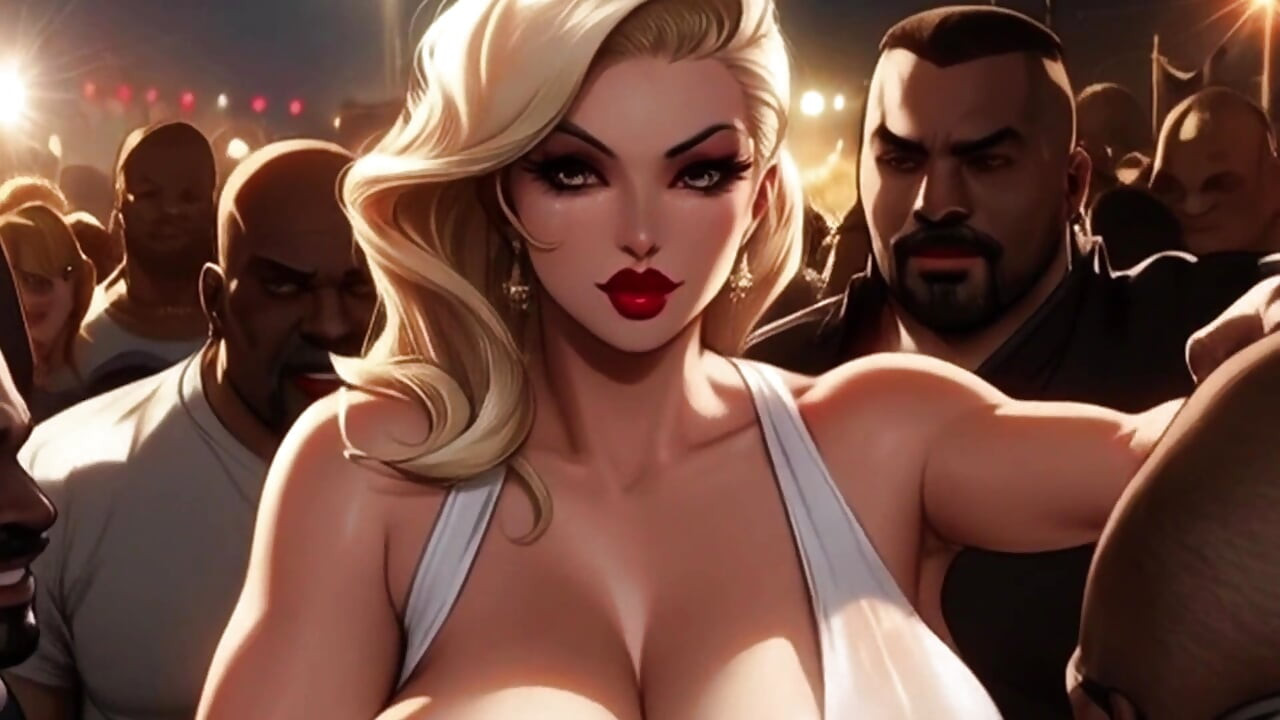 Büyük memeli tifa baharatlı tonlarda siyah yarak emmeyi seviyor: tifa mosh çukurunda