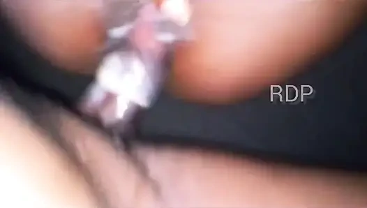 Teen College Girl Using Vibrator on Her Wet Juice Dripping Pussy While Fucking Her