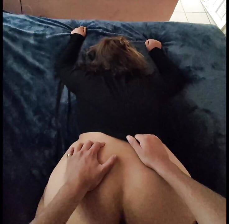 I clean her ass and start fucking her all day