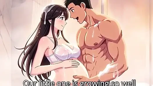 Shower sex husband helping wash Ayesha's pregnant body