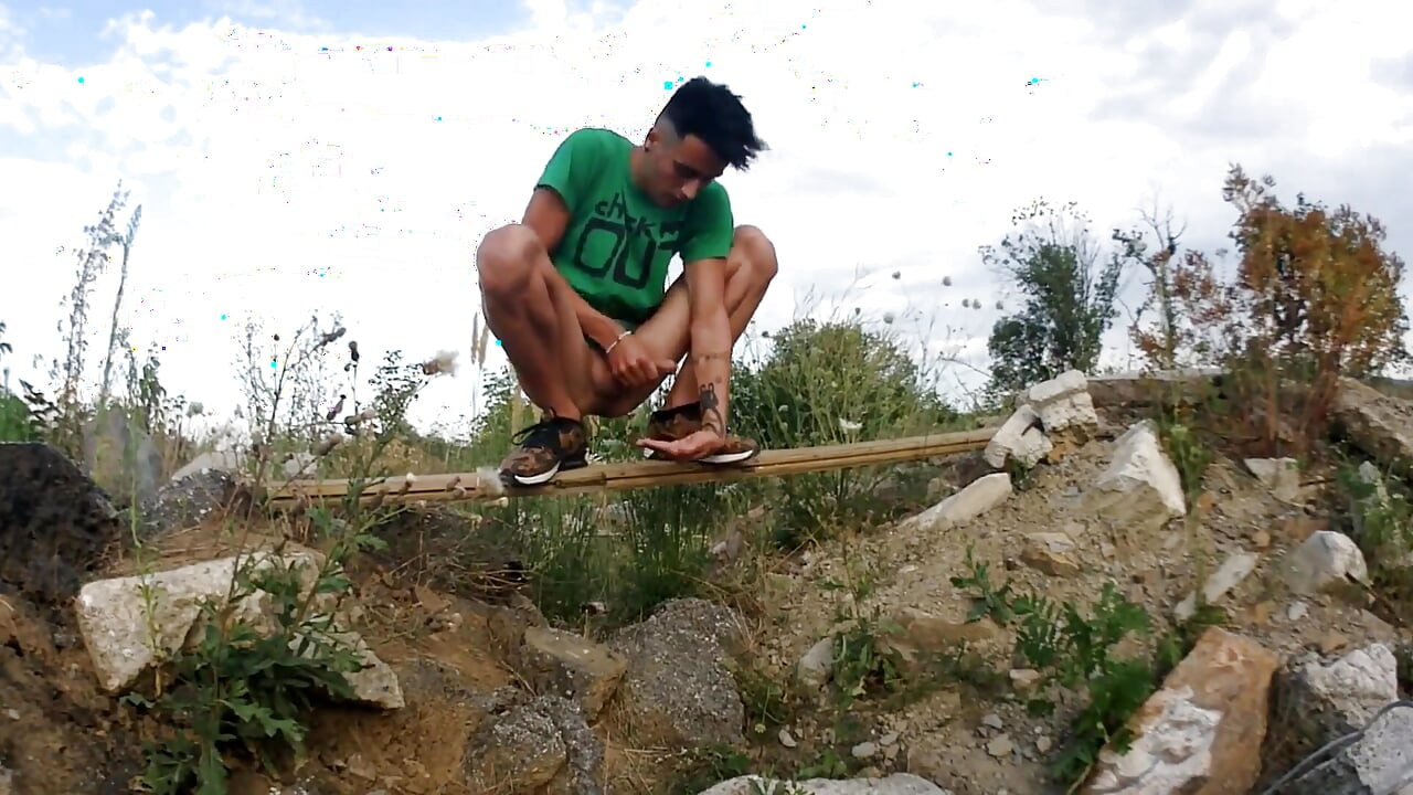 Middle Eastern Twink Outdoor - Cumshot on Hand