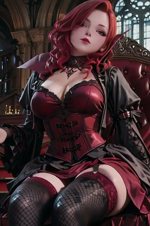 Kızıl saçlı gotik muse: karanlık mezarlıkta karşılaşma.