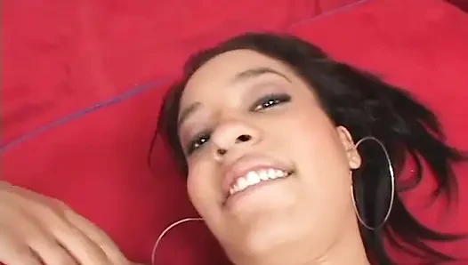 Hot babe getting her tight pussy pounded hard by a horny stud
