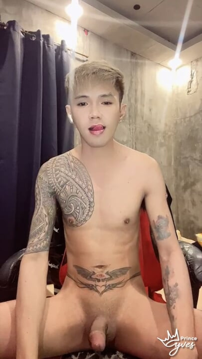 HORNY ASIAN INKED BOY TEASING, NIPPLE PLAY, MASTURBATING FOR HIS VIEWERS