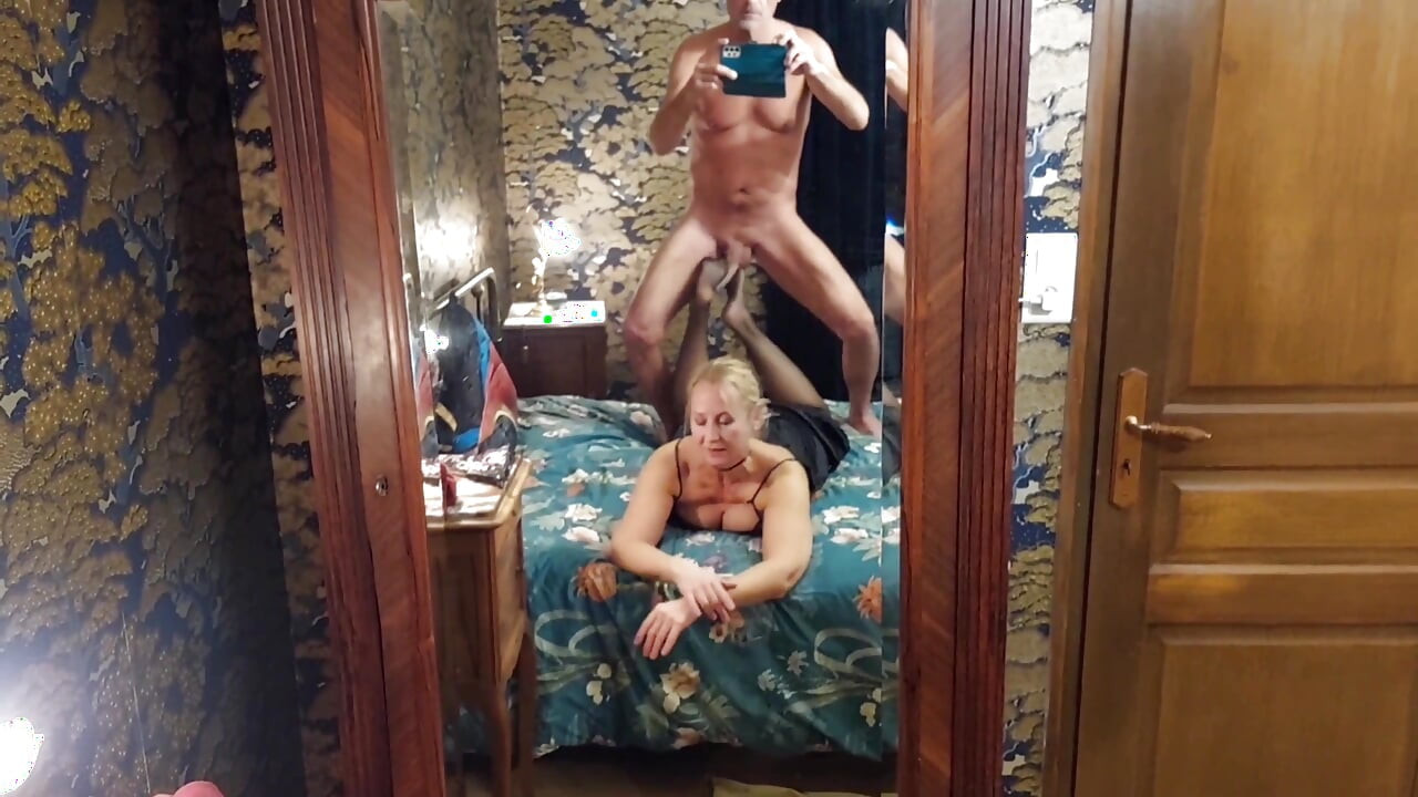 Blonde Mature Wife Enjoys Sex in Stockings