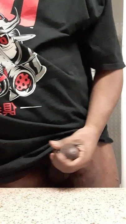 Jerking in hotel bathroom