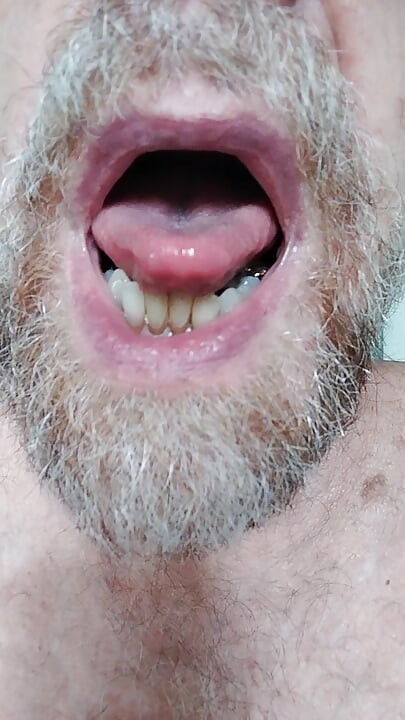 Close up mouth and tongue action