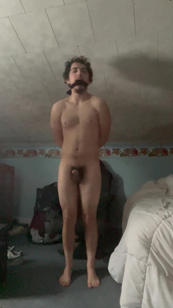 Tied and gagged in the nude