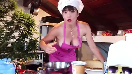 Braless busty Talita, the chef 3