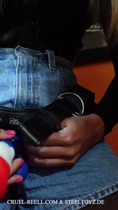 Emotional moment from "Ultimate Pleasure with Cruel Reell: The Universal Heavy Duty Harness by Steeltoyz"