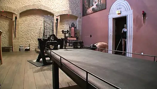 Domina with 2 Male Sex Slaves Cactus and Spikey Toys