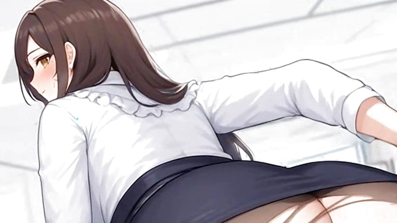 Waifu sekretarica POV - krupni plan, zadirkivanje, vučenje čarapa i nevaljala igra