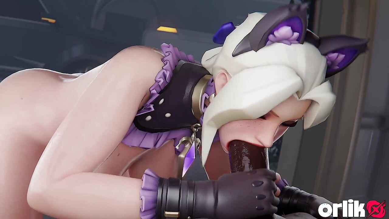 Mercy In Kitty, косплей - как ей туго для большого черного члена - порно Overwatch