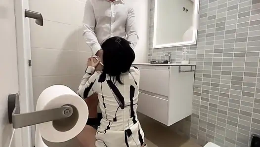 I tell the restaurant waiter that I'll wait for him in the bathroom to fuck him and give him a blowjob until he finishes cumming