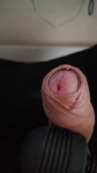 Hand wand in my uncut cock precum flow