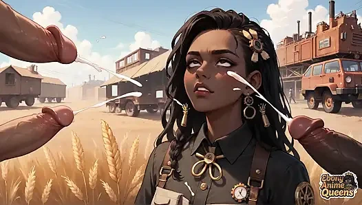 Ebony Siren's Wheatfield Temptation - Best Ebony XXX!