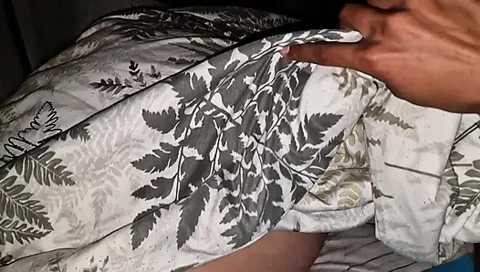 My stepsis forgot to close the door to her room, she catches me masturbating next to her and I'm surprised by her reaction