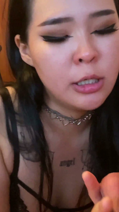 Asian teen gives amazing blowjob and gets huge FACIAL cumshot | Clip 1