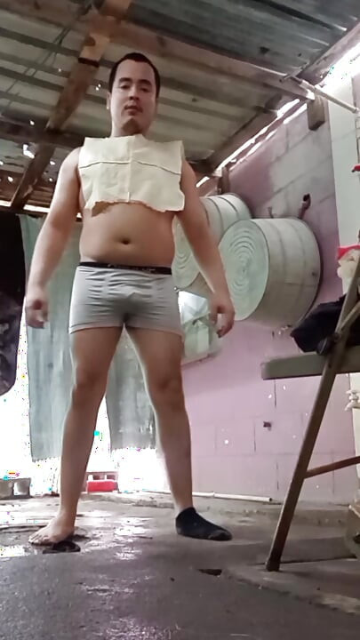 Jesus in boxer pulling his penis 171