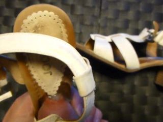 Cum in wifes white sandal