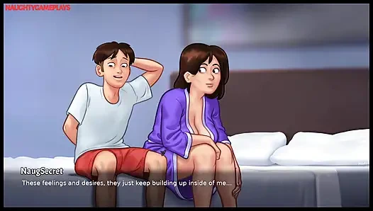 Summertime saga teil 23 von Dark Haaren - Heiße milf erwischte ihn beim masturbieren direkt in ihrem bett und hilft ihm, gut zu kommen