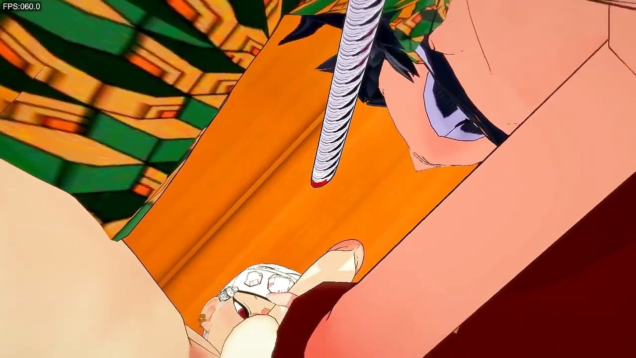 Kimetsu No Yaiba Yaoi - Tomioka giver håndjob og bliver barebacket af Uzui