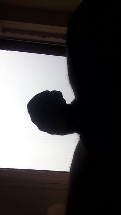 Handsome mature chubby with big fat masturbating against the light for you guys