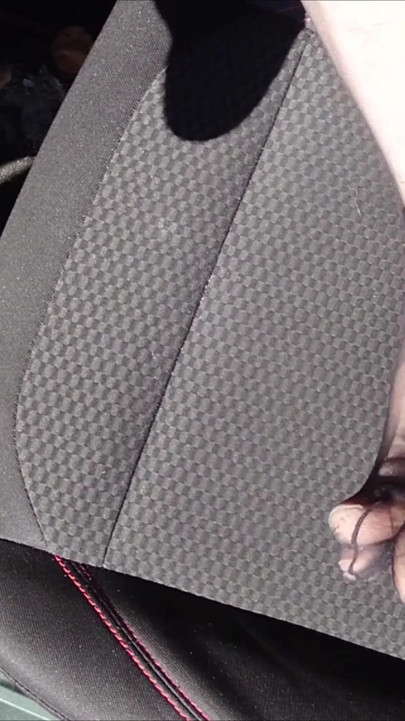 Feet of Nylonjunge in Pantyhose in Car