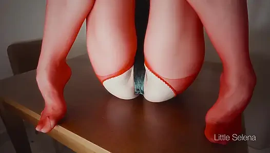 Anal Fisting in Red Pantyhose