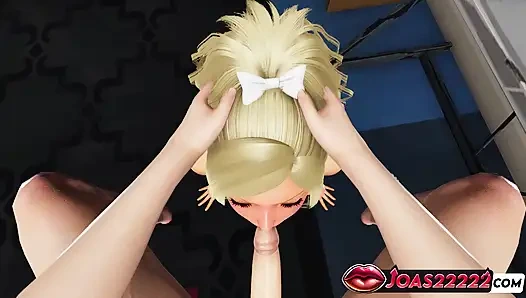 Kurenai dicke titten 3D hentai - handjob, schlampiger halsfick, netz-footjob und abspritzen