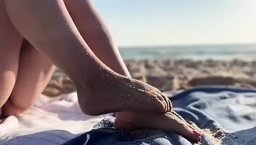 Naked on a Nudist Beach & Paying With My Feet - allfootsiefans