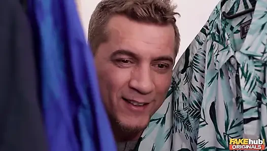 FakeHub Originals - Clea Gaultier с большими сиськами примеряет сексуальную одежду в раздевалках