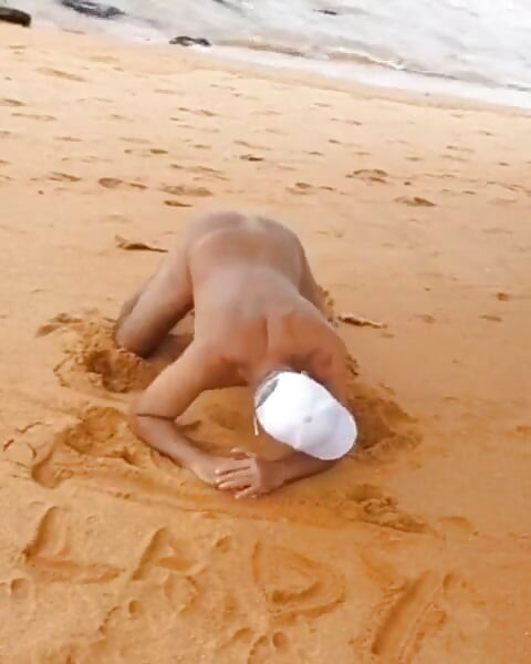 Ladysilva Naked on the Beach Showing off Her Sexy Tan Butt with a Sexy Tan Line