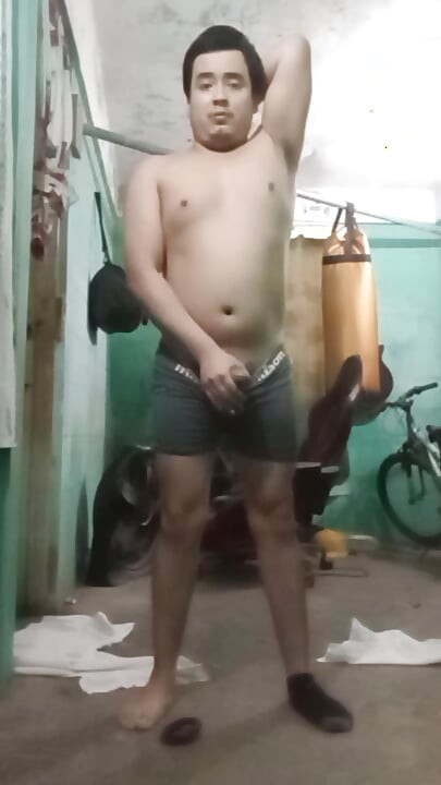 Jesus in boxer pulling his penis 158