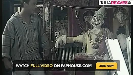 Sexy girls ride a monster cock in turns in  reverse gang bang