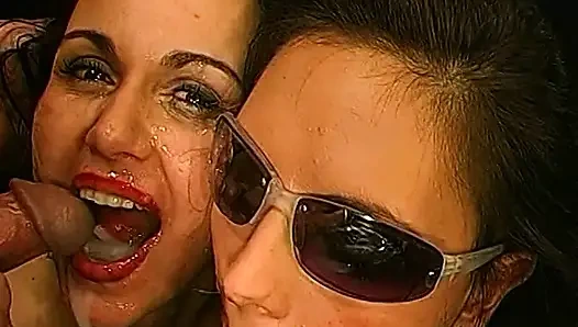 Ggg - Slutty Babes Blindfold Suck and Fuck Cum Guzzling Orgy