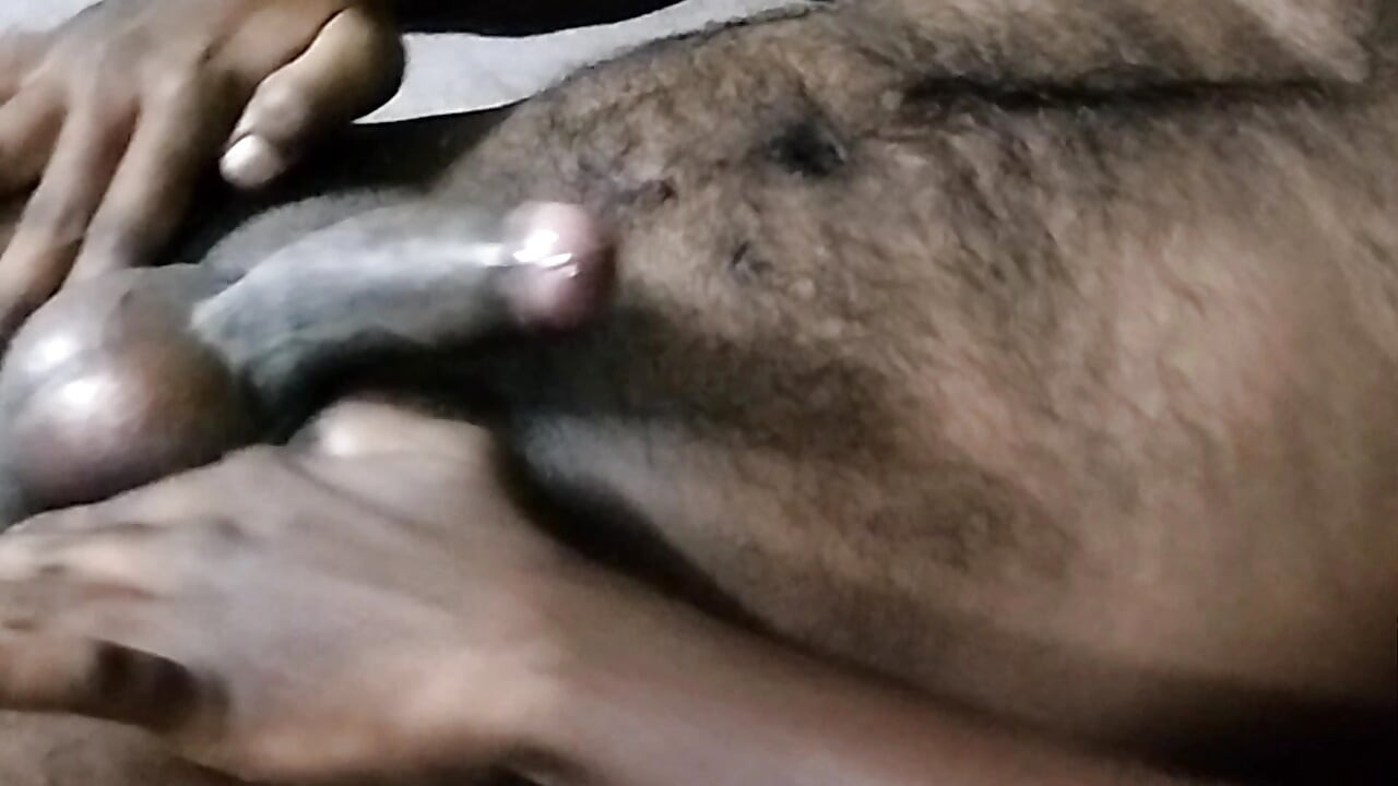 Indian Black big cock boy masterbating and cumming