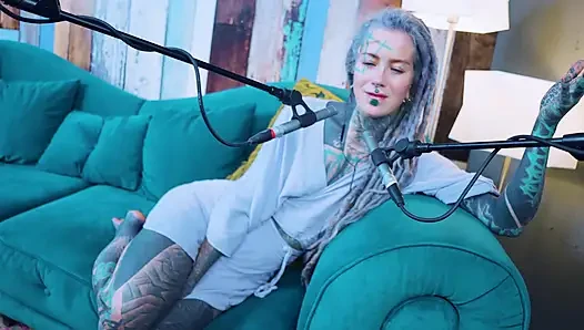 I talk about R - Relief - ASMR podcast SFW talking goth skinny girl dreadlocks tattoo model inked girl
