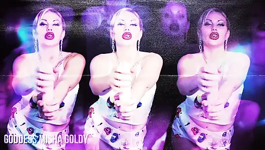 Bodohlah untukku dan nyepong kontol asli pertamamu!